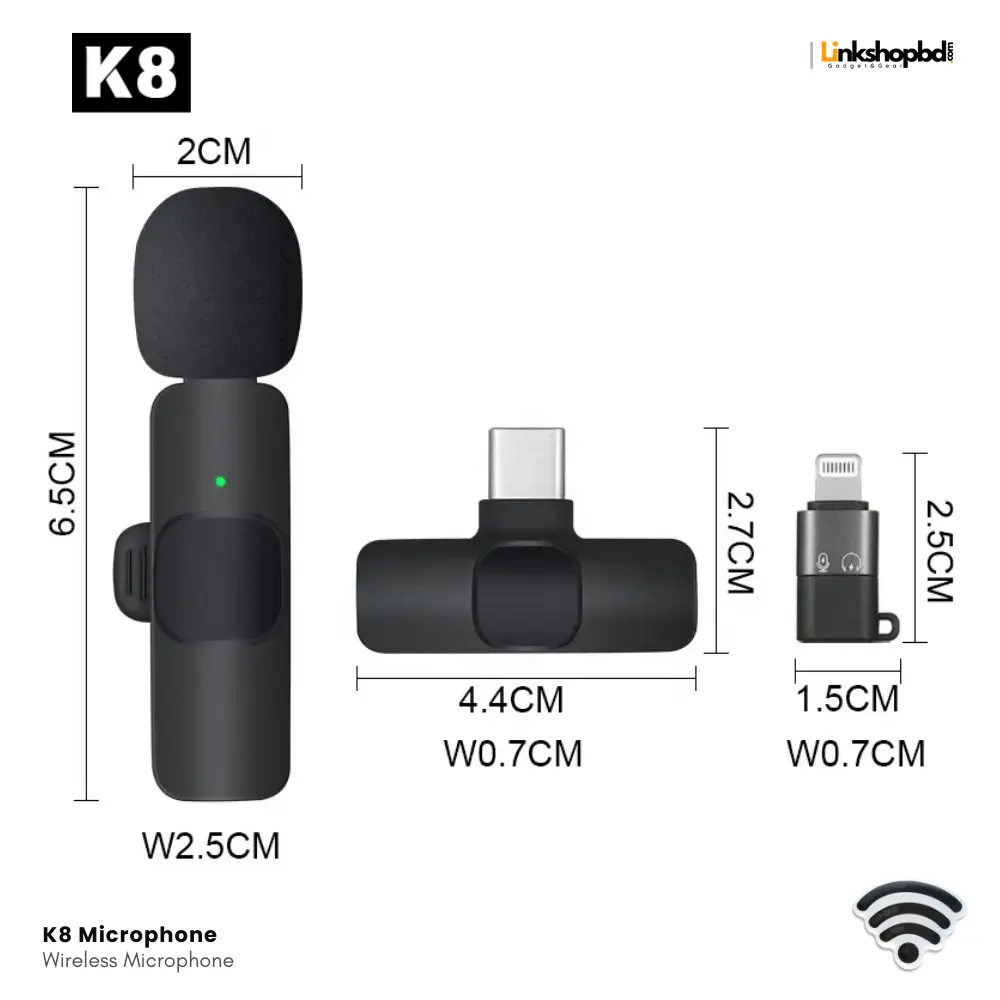 K8 Microphone size